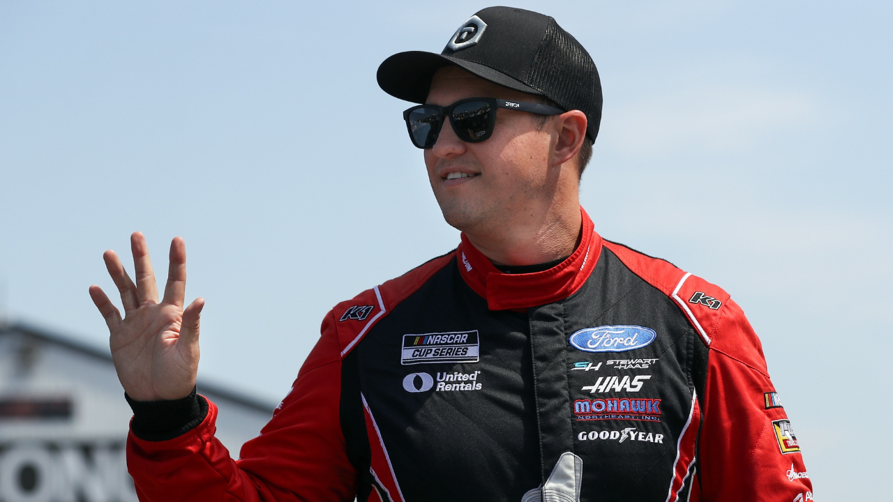 NASCAR Cup Series driver Ryan Preece waves to the fans prior to practice and qualifying for the The Great American Getaway 400 at Pocono Raceway.