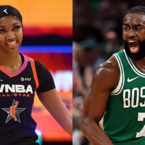 Angel Reese and Jaylen Brown