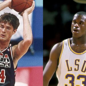 Christian Laettner and Shaquille O'Neal in 1992