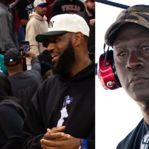 Bronny James, LeBron James and Michael Jordan