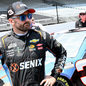 NASCAR Cup Series driver Austin Dillon (3) stands by his car during qualifying for the Brickyard 400, Saturday, July 20, 2024, at Indianapolis Motor Speedway. © Kristin Enzor/For IndyStar / USA TODAY NETWORK