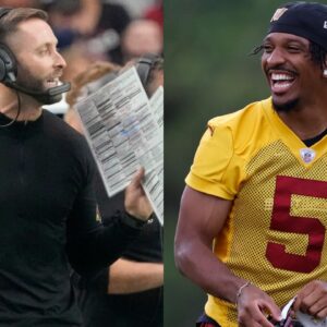 Kliff Kingsbury and Jayden Daniels