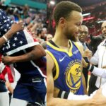 Wanda and Kevin Durant (Left), Steph and Sonya Curry (Right)