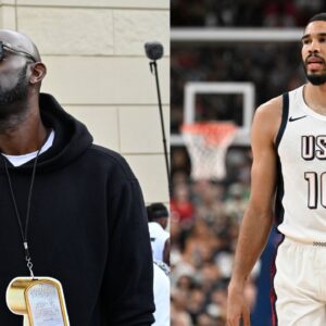 Kevin Garnett (L), Jayson Tatum (R)