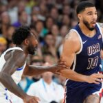 Davon Reed and Jayson Tatum at the Paris Olympics