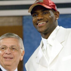 David Stern and LeBron James at the 2003 NBA Draft