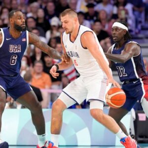 Stephen Curry. LeBron James, Nikola Jokic, and Jrue Holiday