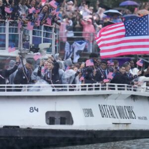 USA athletes at the opening ceremony of the Paris Olympics