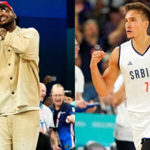 Carmelo Anthony Elaborates on His Struggle to Not React When Bogdan Bogdanovic Hit His Celly vs Team USA