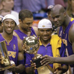 Lakers after winning the 2002 NBA Finals
