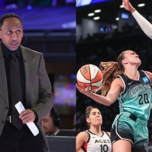Stephen A. Smith, Sabrina Ionescu and A'ja Wilson