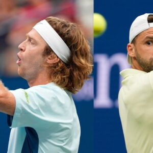 Andrey Rublev Hurts Himself in Anger as Grigor Dimitrov Wins First Set in US Open Round of 16 Clash