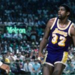 Dennis Johnson and Magic Johnson in the 1984 NBA Finals