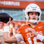 Texas Longhorns quarterback Arch Manning (16).
