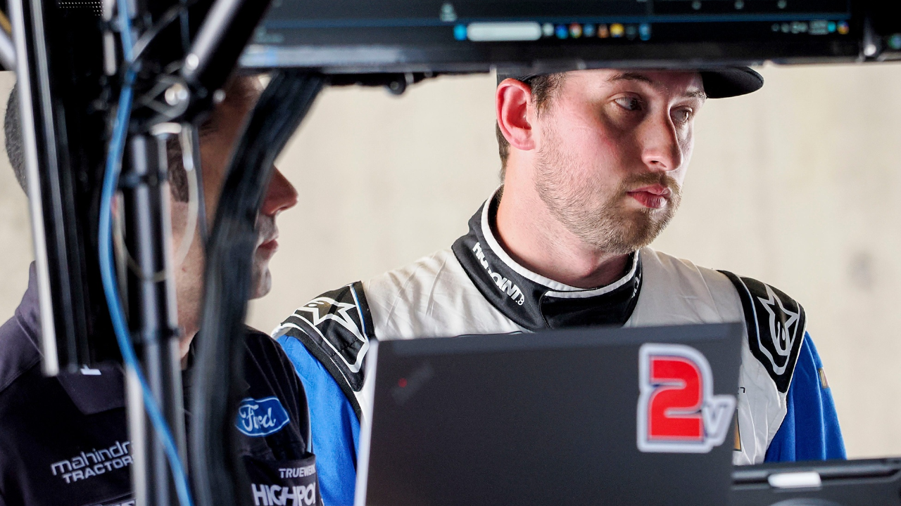 NASCAR Cup Series driver Chase Briscoe (14) stands in his garage Friday, July 19, 2024, during practice for the Brickyard 400 at Indianapolis Motor Speedway. © Bob Goshert/For IndyStar / USA TODAY NETWORK
