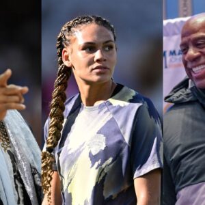 Dennis and Trinity Rodman, and Magic Johnson