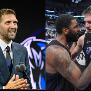 Dirk Nowitzi, Kyrie Irving and Luka Doncic