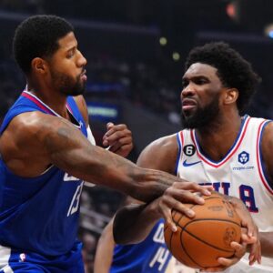 Paul George and Joel Embiid