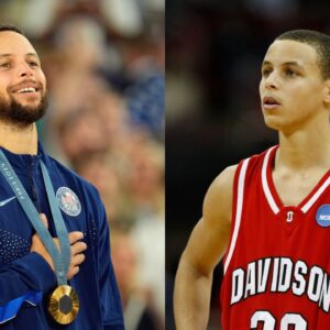 Stephen Curry at the 2024 Paris Olympics and in the 2008 March Madness
