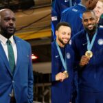 Shaquille O'Neal, Stephen Curry, LeBron James and Kevin Durant