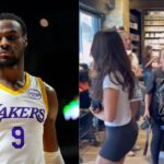 Bronny James Spotted with Rumored Girlfriend Parker Whitfield While Leaving Trading Card Event