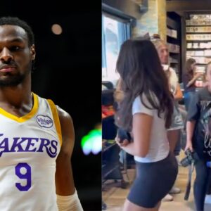 Bronny James Spotted with Rumored Girlfriend Parker Whitfield While Leaving Trading Card Event