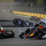 Start, 1 Max Verstappen (NLD, Oracle Red Bull Racing), 16 Charles Leclerc (MCO, Scuderia Ferrari), 11 Sergio Perez (MEX, Oracle Red Bull Racing), F1 Grand Prix of Mexico at Autodromo Hermanos Rodriguez