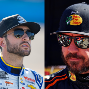 Chase Elliott (R) and Martin Truex Jr. (L)