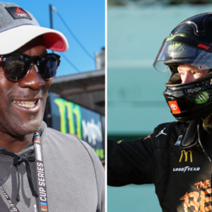 (L-R) Michael Jordan and Tyler Reddick