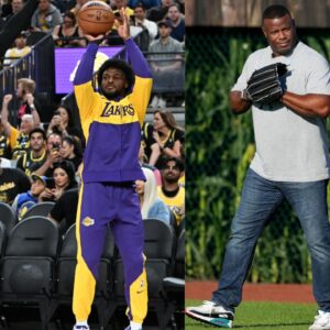 LeBron and Bronny James (L) and Ken Griffey Sr. and Jr. (R)