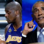 Kobe Bryant, Shaquille O'Neal and Barack Obama