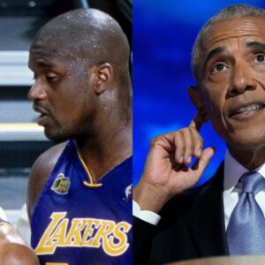 Kobe Bryant, Shaquille O'Neal and Barack Obama