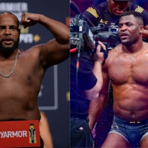 Daniel Cormier (L) and Francis Ngannou (R)