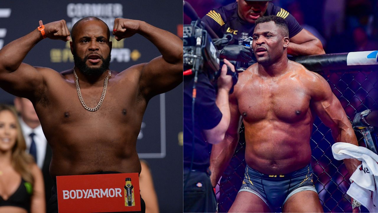Daniel Cormier (L) and Francis Ngannou (R)