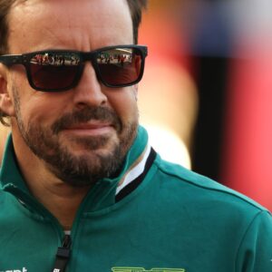 Fernando Alonso arrives at Circuit of the Americas in Austin, Texas