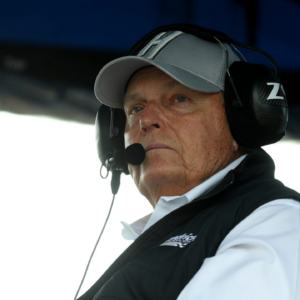 Hendrick Motorsports owner Rick Hendrick watches the action during the FireKeepers Casino 400 on Sunday, Aug. 6, 2023.