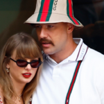 Recording artist Taylor Swift and Kansas City Chiefs tight end Travis Kelce look on in the men’s singles final of the 2024 U.S. Open tennis tournament at USTA Billie Jean King National Tennis Center.