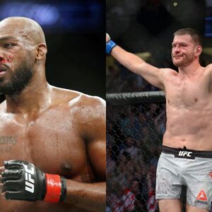 Jon Jones (L) Stipe Miocic (R)