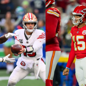 Brock Purdy(L) and Patrick Mahomes(R)