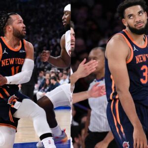 Jalen Brunson (L) and Karl-Anthony Towns (R)