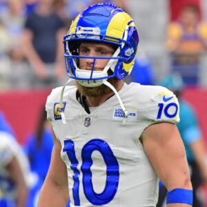 Sep 15, 2024; Glendale, Arizona, USA; Los Angeles Rams wide receiver Cooper Kupp (10) prior to a game against the Arizona Cardinals at State Farm Stadium.