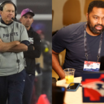 Bill Belichick (L) and Jarod Mayo (R)