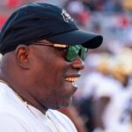 Colorado Buffaloes assistant Warren Sapp before the game against the Nebraska Cornhuskers at Memorial Stadium.