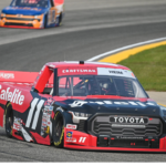 Corey Heim drives through Turn 4 during practice for the NASCAR Craftsman Truck Series LiUNA! 175 on Saturday, August 24, 2024, at the Milwaukee Mile in West Allis, Wisconsin. The race is Sunday.