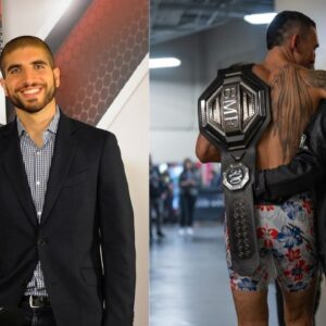Ariel Helwani (L) and Max Holloway (R)