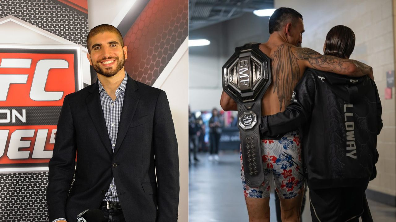 Ariel Helwani (L) and Max Holloway (R)