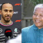 Lewis Hamilton (L) and Nelson Mandela (R)