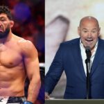 Arman Tsarukyan (L) and Dana White (R)