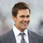 Fox Sports broadcaster Tom Brady before the game between the Dallas Cowboys and Detroit Lions at AT&T Stadium.