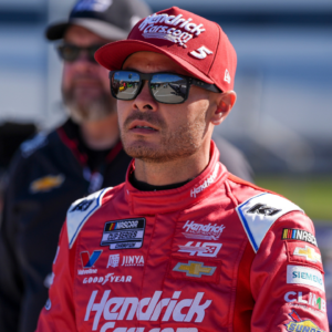 NASCAR Cup Series driver Kyle Larson (5) looks on during practice at Martinsville Speedway.